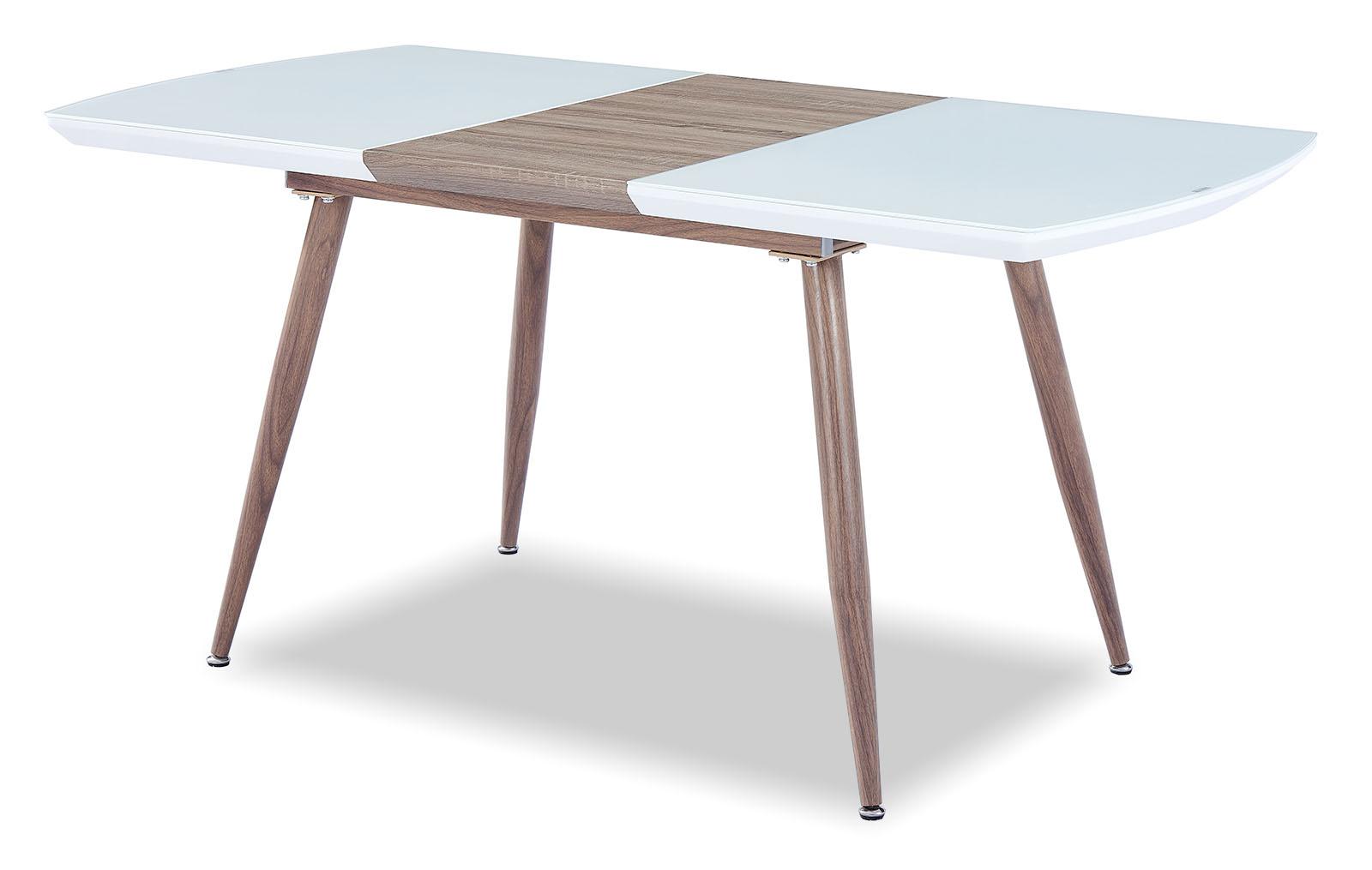 Folding table Fredric 120-160, white/oak