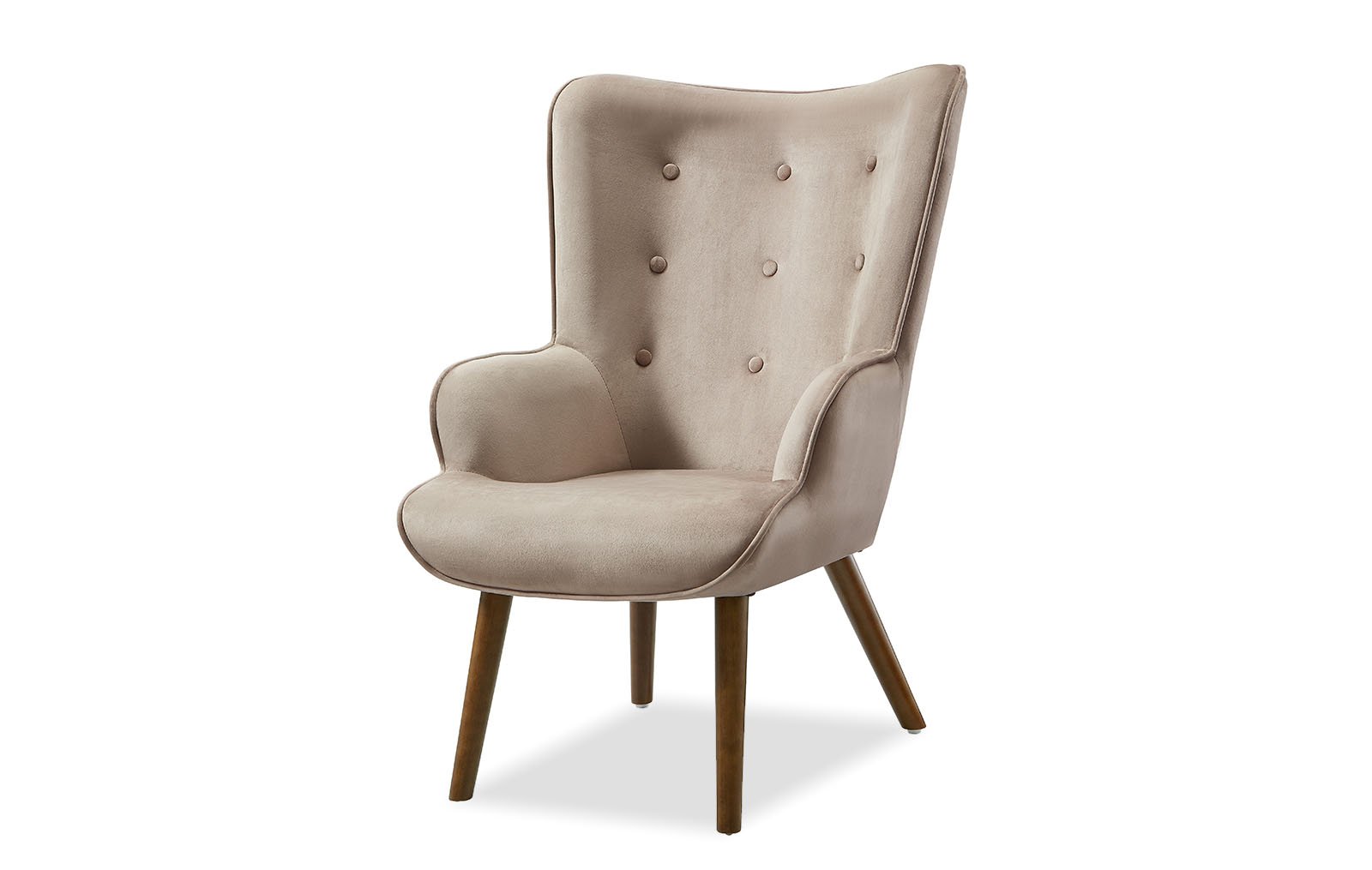 Armchair and ottoman Hygge, beige/walnut