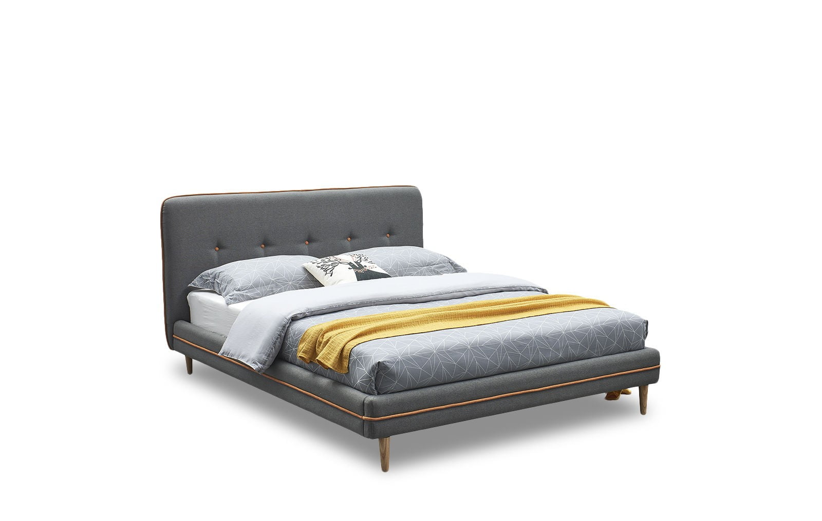 Bed Madeira, taupe/light legs