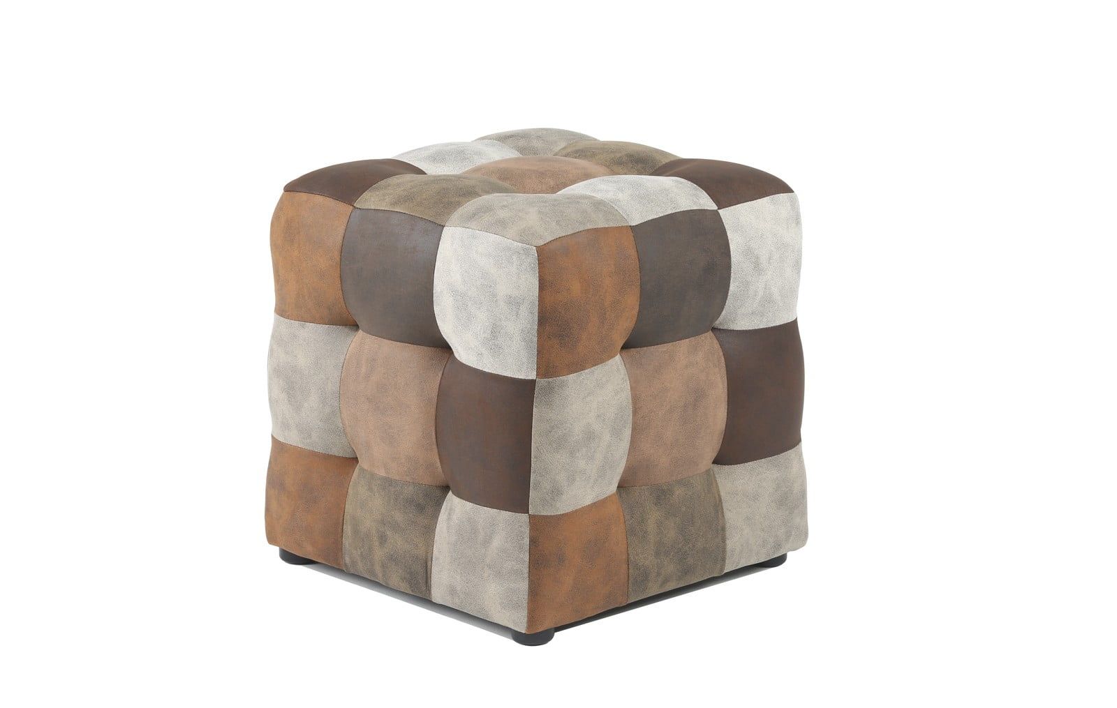 Pouf "Trendy" Brown Patchwork